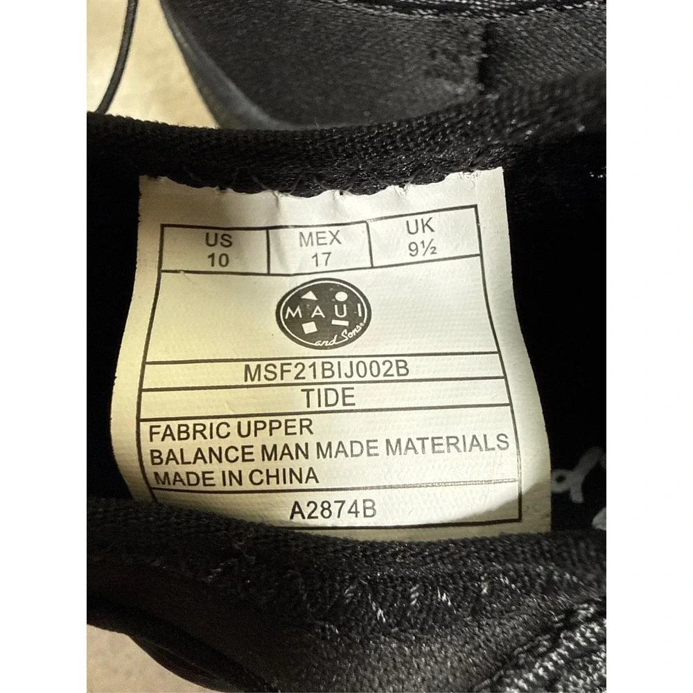 Maui & Sons Tide Kids' Comfortable Fit Water Shoes - Black, Size 10